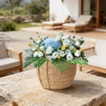 thumbnail image 4 of EGNMCR Tools&Home Improvement Pastorals Seaweed Woven Handmade Flower Basket With Handle Rattan Decorative Flowerpot A Basket, 4 of 5