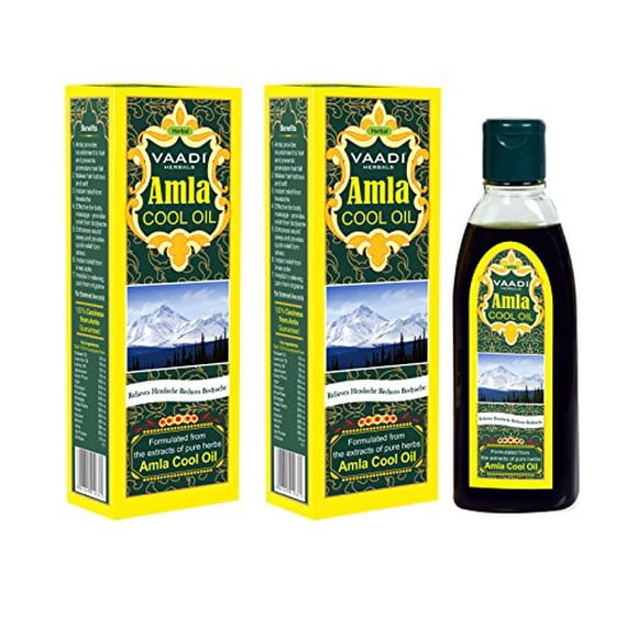 Amla Oil - Brahmi Oil - Blend of Brahmi and Amla Herbal Oil(Pack of 2 X 6.76 Ounces) - Vaadi Herbals