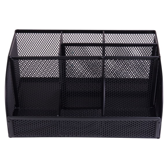 Deli Organisateur de Bureau en Maille pour Fournitures de Bureau, 7 Compartiments, Noir