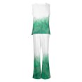 thumbnail image 5 of Mikilon Ensemble Stylé pour Femme 2 Pcs Décontracté Ample Imprimé Gilet Pantalon Long Sans Manches Col Rond Haut/chemise Ensemble Vert Menthe TP, 5 of 5