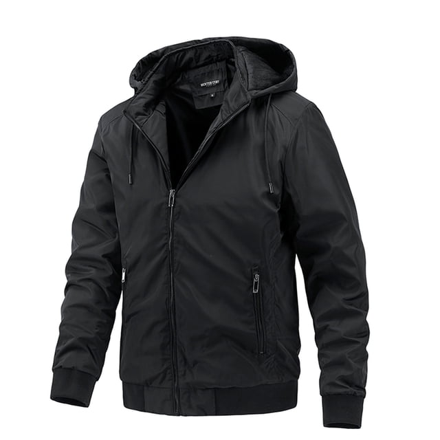 IROINNID Veste Extérieure pour Hommes Offres Ample Tactique Zip Imperméable Coupe-Vent Randonnée à Capuche, Noir