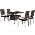 thumbnail image 4 of Gymax Ensemble de Salle à Manger de Patio en Rotin 5 Pcs Table et Chaises Ensemble de Meubles d'Extérieur avec Coussin, 4 of 10