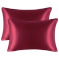 thumbnail image 1 of Unique Bargains Taies d'Oreiller en Satin Fermeture Éclair 2 Pcs, 1 of 8