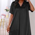 thumbnail image 4 of Timegard Robe de Nuit pour Femmes Col en V Manches Courtes Tenue d'Intérieur Décontractée Ample Confortable Robe de Maison Couleur Unie, 4 of 4