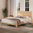 thumbnail image 1 of MODERNLUXE Full Size Bamboo Platform Bed, Mid-Century Bed Frame with Tall Headboard & Wood Slat Support, No Box Spring Needed, Easy Assembly,Natural, 1 of 9