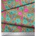 thumbnail image 3 of Soimoi Poly Georgette Fabric Leaves & Peony Floral Print Fabric by Yard 42 Inch Wide, 3 of 3
