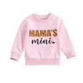 thumbnail image 1 of Bébé Enfant Fille Sweat-Shirts Maman Mini O Cou Manches Longues Col Rond Pull Tops Automne Hiver Vêtements Chauds, 1 of 9