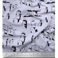 thumbnail image 1 of Soimoi polyester Crepe Fabric Easter Island Statue Face Print Fabric by Yard 52 Inch Wide, 1 of 3