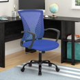 thumbnail image 2 of FDW Ergonomic Office Chair, Mid-Back Adjustable Rolling Swivel Task Chair with Armrests & Lumbar Support, Mesh, Blue, 2 of 7