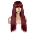 thumbnail image 4 of Pompotops Produits de Beauté en Liquidation, Cadeaux Beauté pour Femmes, Perruque Longue et Lisse pour Femme, Mécanisme Rouge Vin, Filet Rose, 4 of 9