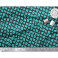 thumbnail image 2 of Soimoi Green polyester Crepe Fabric Stripe & Square Geometric Printed Fabric 1 Yard 52 Inch Wide, 2 of 3