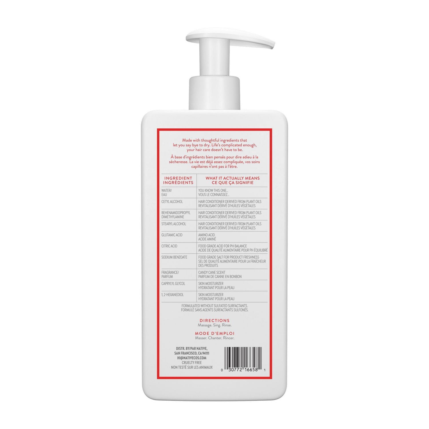Native Limited Edition Moisturizing Conditioner, Candy Cane, Sulfate Free, Paraben Free