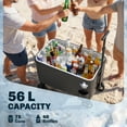 thumbnail image 4 of Outsunny Chariot Glacière pour Patio Extérieur, Coffre à Glace Roulant avec Roues, Noir, 4 of 10