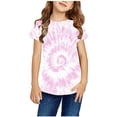 thumbnail image 2 of Penkiiy T-Shirt Teinture sur Nœuds pour Tout-Petits Garçons Filles, Manches Courtes, Col Ras du Cou, Haut, Chandails de Fête pour Enfants 4-5 Ans Rose, 2 of 5