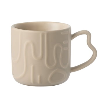 Mainstays Tasse en céramique émaillée à motif géométrique en relief marron, 14 oz, 1 pièce