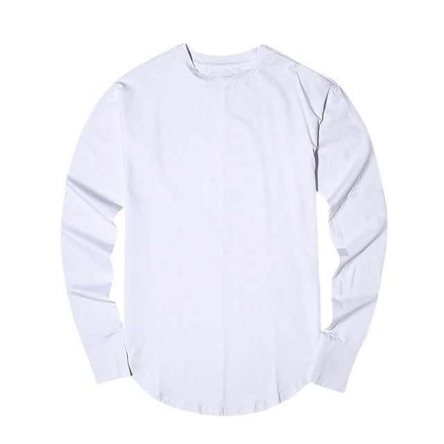Shirts for Men Long Sleeve Basic Sweatshirts Loose Fit Solid Color Crewneck Pullover T-Shirt