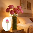 thumbnail image 1 of Linnome Artificial Lotus Flower Spring Summer Decor Realistic One Stem Fake Lotus for Living Room Pond Decoration Z3-Hot Pink, 1 of 6
