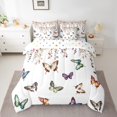thumbnail image 2 of Ensemble de Literie 7 Pcs Papillon pour Lit Très Grand, Ensemble de Draps Aquarelle Botanique, Literie Colorée Faune Safari Animaux avec Couette, Housse de Couette Récolte d'Automne et d'Automne Literie de l'Action de Grâce, 2 of 5