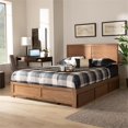 thumbnail image 4 of Baxton Studio Aras Brown Finished Wood Queen Size 3-Drawer Bed, 4 of 11