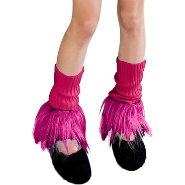 Harpily Women Leg Warmer Girls Faux Trim Knitted Leg Cover Lolita Winter Warm Long Socks Furry Boot Cuff