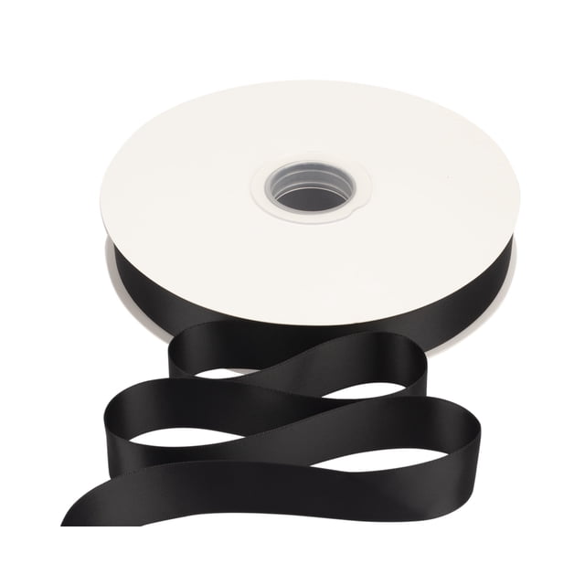 Joycrosso 1 Inch Black Solid Satin Ribbon, 100 Yards Double Faced Satin for Gift Wrapping Floral Bouquets Wedding Party Decoration