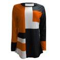 thumbnail image 5 of Yuyuzo Chemises pour Femmes Manches Longues Col Rond Mode Patchwork Color Block Hauts Décontractés Chemises Amples, 5 of 5