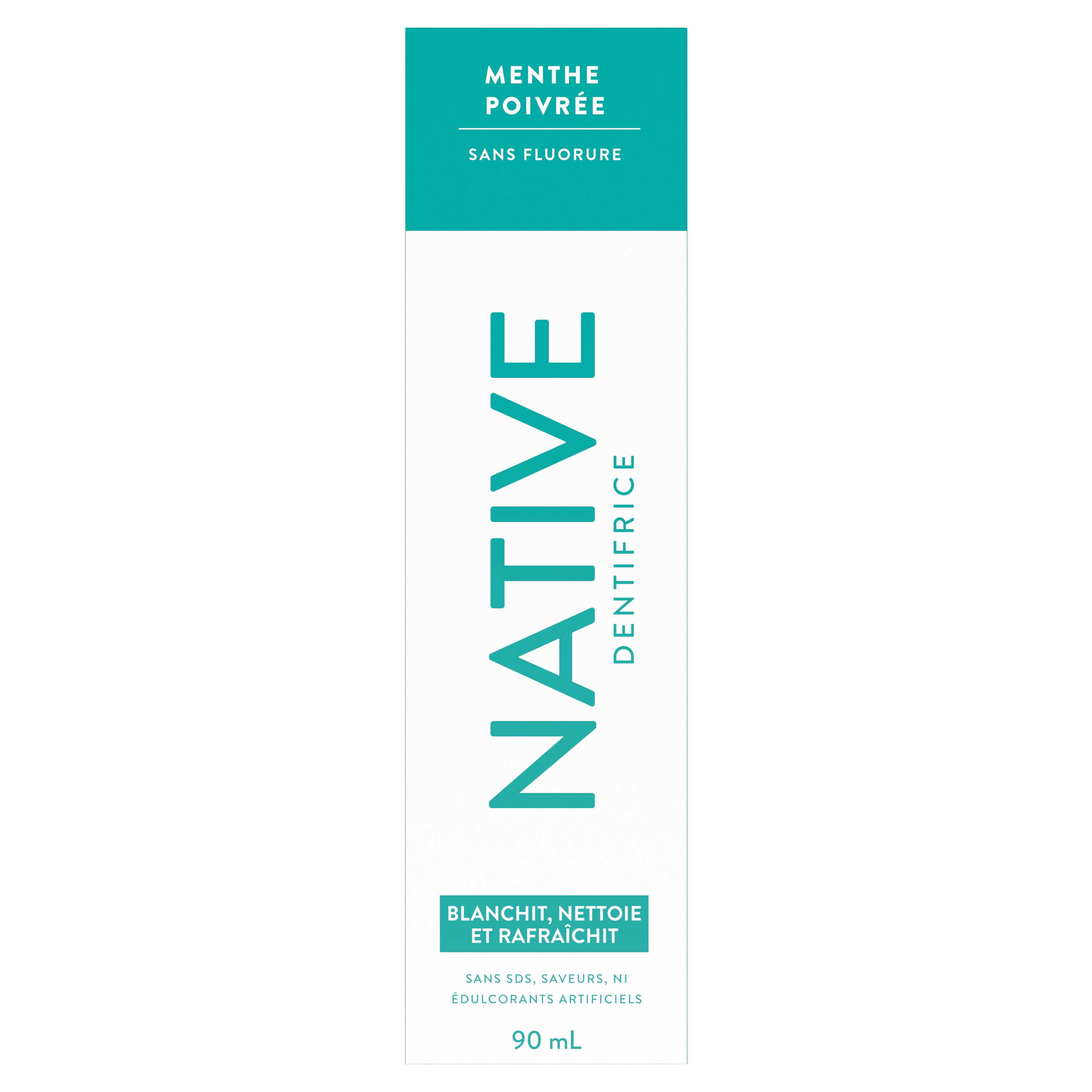 Dentifrice sans flurorure Native, saveur Menthe poivrée, 90 mL
