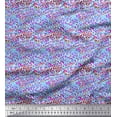 thumbnail image 1 of Soimoi Blue Rayon Fabric Brush Stroke Abstract Printed Fabric 1 Yard 42 Inch Wide, 1 of 3