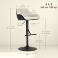 thumbnail image 3 of HOMCOM Bar Stools Set of 2, Adjustable Swivel Counter Height Barstools, 3 of 10