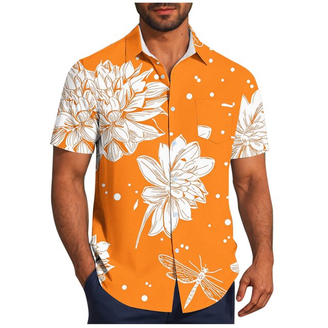 Pisexur T-shirts pour Hommes, Mode Décontractée Imprimée avec Poche, Boutons, Manches Courtes, Col Rabattu, Chemise de Golf Bleue, 3TG