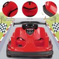 thumbnail image 4 of Gymax Kart à Pédales 6 V à Batterie pour Enfants, Voiture de Course à 4 Roues Télécommandée avec Pare-Chocs et Musique, Rouge, 4 of 9