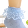 thumbnail image 5 of dmqupv Baby Socks Children's Socks Spring And Fall Lace Lace Girls Socks Dance Breathable Student Short Socks Children's Socks Blue,Size for 8-11 Years, 5 of 5