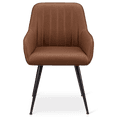 thumbnail image 3 of Bouclair Rust Textured Faux Leather and Metal Dining Chair, 3 of 10