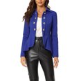 thumbnail image 1 of INSPIRE CHIC Blazer Gothique à Basque pour Femme, Col Rabattu, Ouvert à l'Avant, Ourlet Haut-Bas, m Bleu Royal, 1 of 6