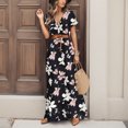 thumbnail image 1 of Women Daily Slim Dress Womens Cocktail Dresses Summer Long Dress Sleeveless Cold Womens Beach Dress Shoulder Solid&Print Split Hem Summer Women Casual Drawstring Casual Dress, 1 of 5