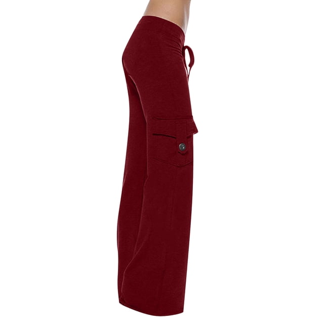 AherBiu Pantalon de Yoga Grande Taille pour Femmes Jambe Droite Taille Basse Extensible Confortable Pantalon de Détente