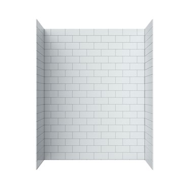 86" x 60" x 36" White Subway‑Tile SMC Shower Wall Kit – Lightweight Cut‑to‑Size Panels with Trim Included