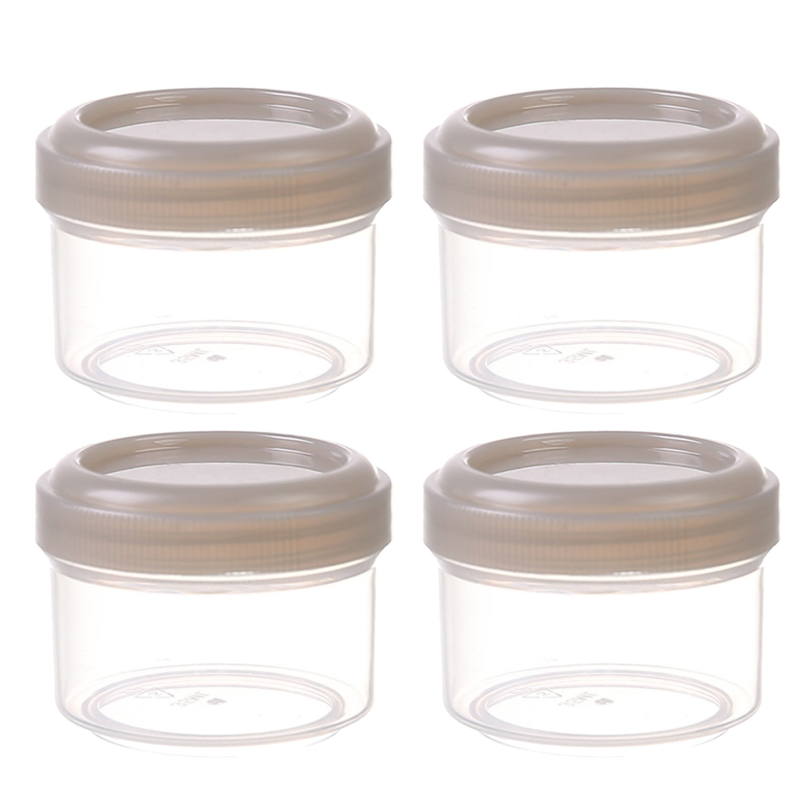 Binwennn Glass Canisters with Airtight Lids Organizers And Storage Boy Lunch Boxes for Kids 4PCS Mini Clear Jars With Leakproof Lids Round Clear Container 35ml Refillable Storage Containers