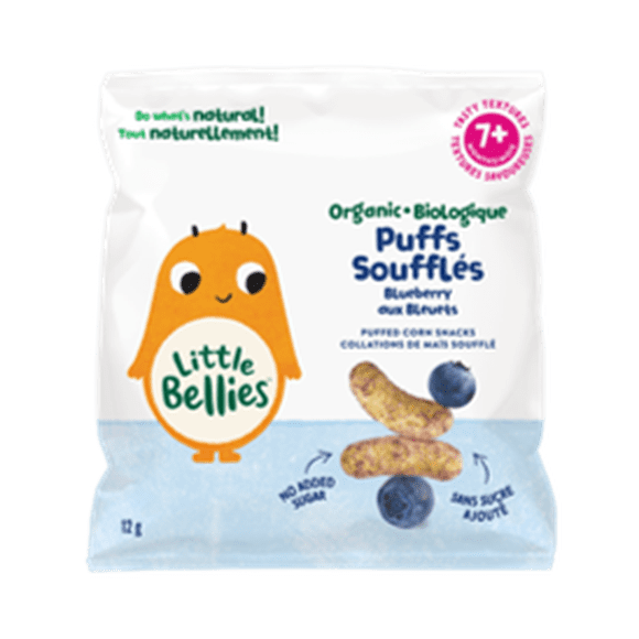 Little Bellies Organic Puffs Blueberry 7+ Month, 12gr