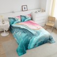thumbnail image 4 of Marble Quilt For Girls Adults Stone Pattern Bedding Set Marbling Fluid Texture Comforter Set Queen Size Watercolor Abstract Art Bedding Comforter Sets,Blue And Pink, 4 of 7