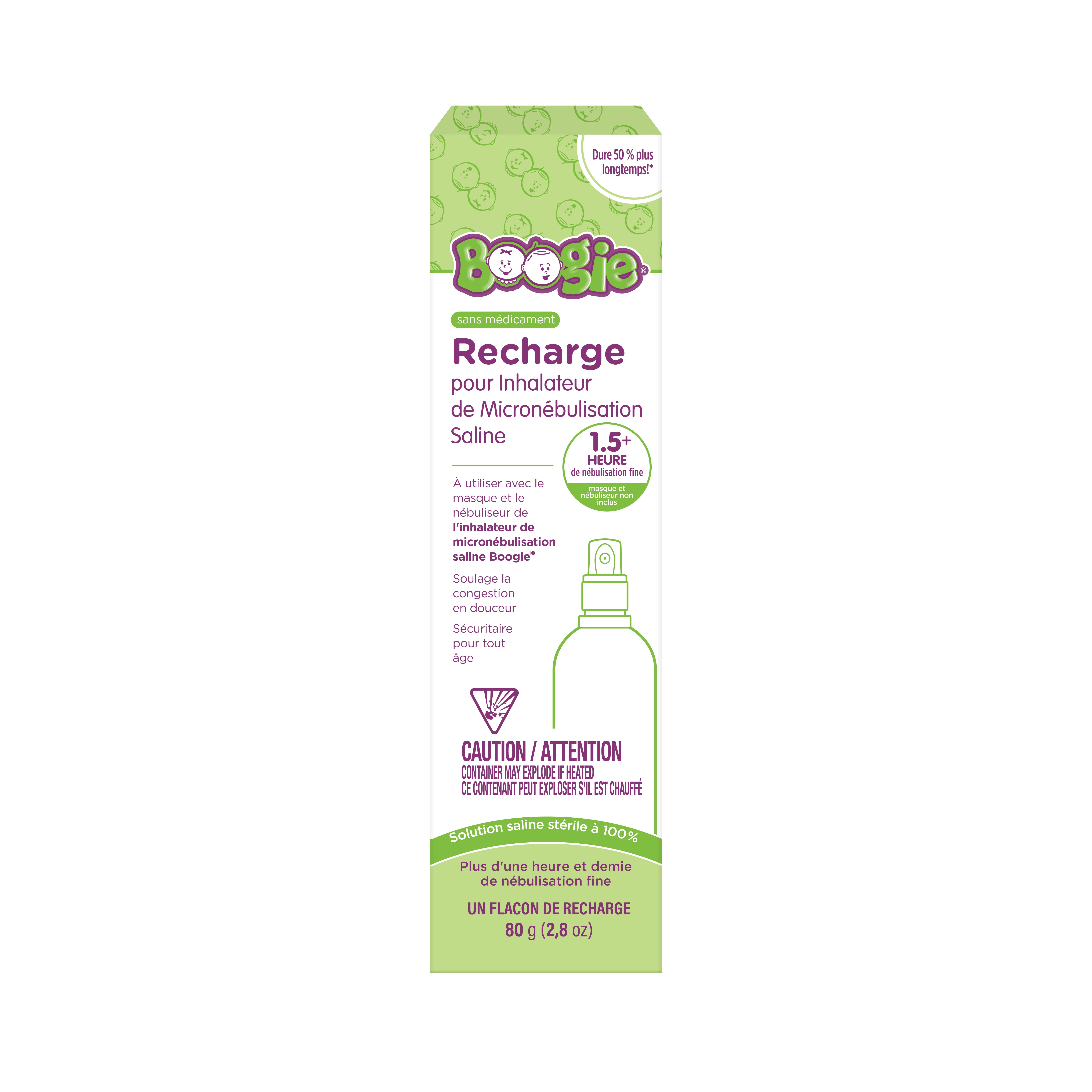 Boogie Micro-Mist Saline Inhaler Refill Unscented 80g for kids