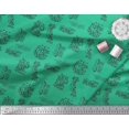 thumbnail image 3 of Soimoi Green Heavy Canvas Fabric Explore The World Text Printed Craft Fabric by the Yard 58 Inch Wide, 3 of 5