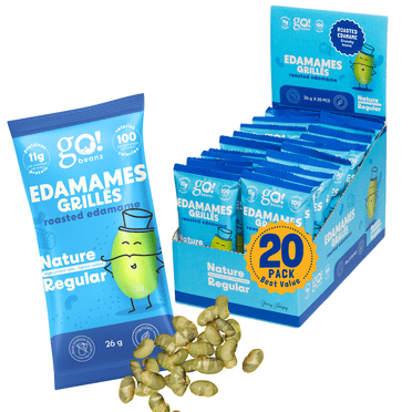 20 Bags Bundle, Jimmy Sevigny GoBeanz Crunchy Roasted Edamame, Light Salt Flavor, High Protein Plant-Based Snack