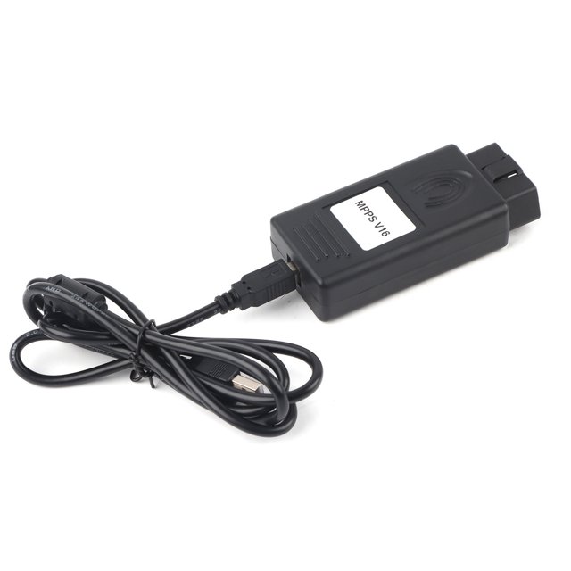 Câble de Diagnostic pour Voiture, Outil de Réglage de Puce ECU MPPS V16 pour un Réglage Professionnel des Puces et un Accès à la Mémoire ECU. Comprend un Boîtier ABS Noir avec un Câble USB et un Connecteur OBD2 pour la Lecture et l'Écriture de la Mémoire flash. Compatible avec EDC15, EDC16, EDC17, MED9.x et Autres Pilotes. Prend en Charge Plusieurs Séries de Véhicules, Y Compris Alfa Romeo, Ford, Mercedes, et Plus.