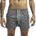 thumbnail image 1 of Plebaso Men's Beach Shorts Lightweight Casual Shorts Solid Color Drawstring Summer Shorts with Pockets, 1 of 5