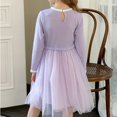 thumbnail image 4 of LOVZFMLL Girls' Summer Short Sleeve Ruffled Lace Round-Neck Embroidery Mesh Princess Bow Skirt, 4 of 6