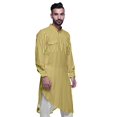thumbnail image 3 of Atasi Kurta Asymétrique en Rayonne pour Homme, Kurta Chemise Longue Décontractée Imprimée, 3 of 6