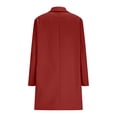 thumbnail image 5 of WRKEKC Coats for Women Long Sleeve Solid Color Button Multi Pocket Wool Blend Long Jacket Top for Daily Appeal and Functional Design, 5 of 5
