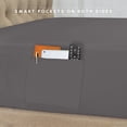 thumbnail image 4 of Mocassi Cozy & Soft 8-Piece Bedding Set - Includes Comforter, Smart Sheet Set, Bed Skirt, Matching Pillowcases and Shams, Striped Design, Full/Queen, Gray Comforter Set, 4 of 7