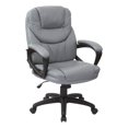 thumbnail image 1 of Charcoal Gray Faux Leather Manager's Chair with Padded Arms, 1 of 6